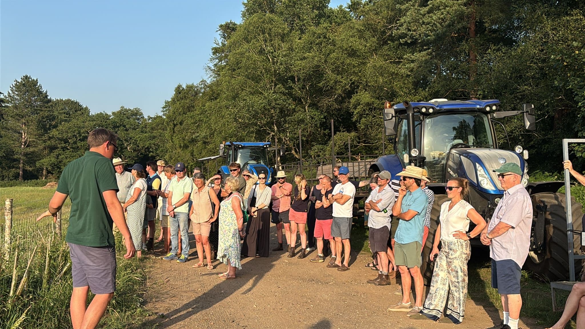 Farmers gathered at a cluster event